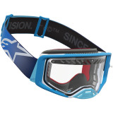Masque Alpinestars supertech dura air fluid bleu dégradé argent transparent