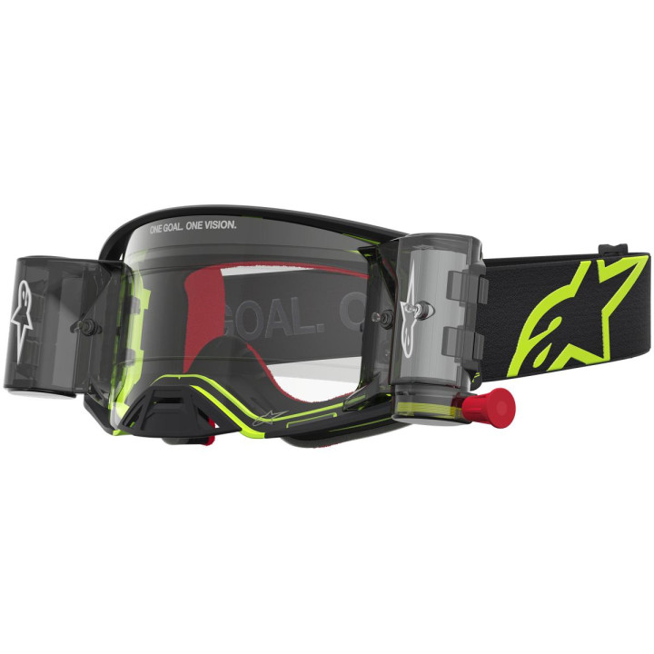 Masque Alpinestars supertech firma noir jaune fluo transparent