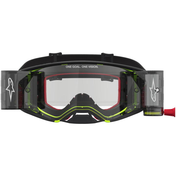 Masque Alpinestars supertech firma noir jaune fluo transparent