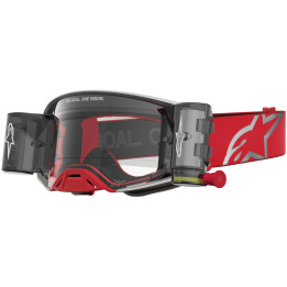 Masque Alpinestars supertech firma rouge argent transparent