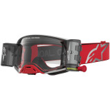 Masque Alpinestars supertech firma rouge argent transparent