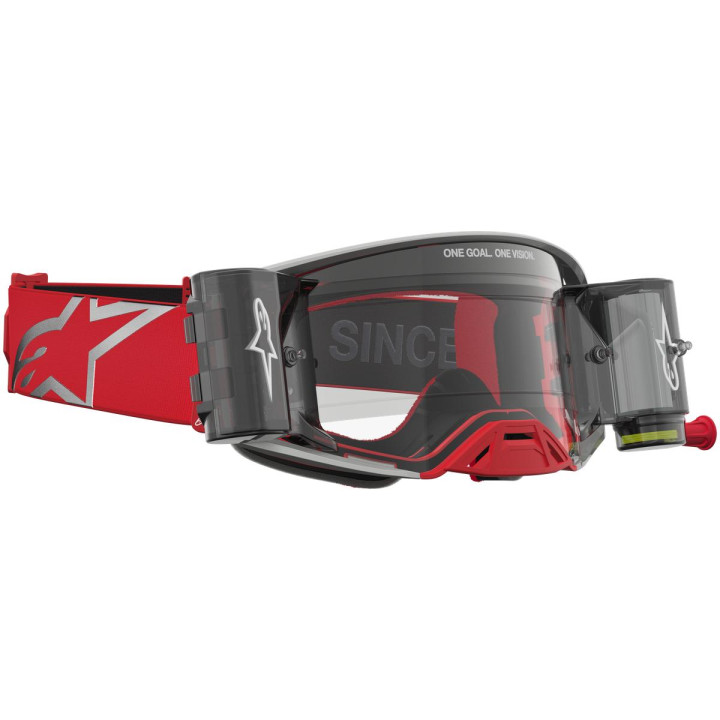 Masque Alpinestars supertech firma rouge argent transparent