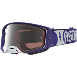 Masque Alpinestars supertech atrox profond bleu blanc miroir argent