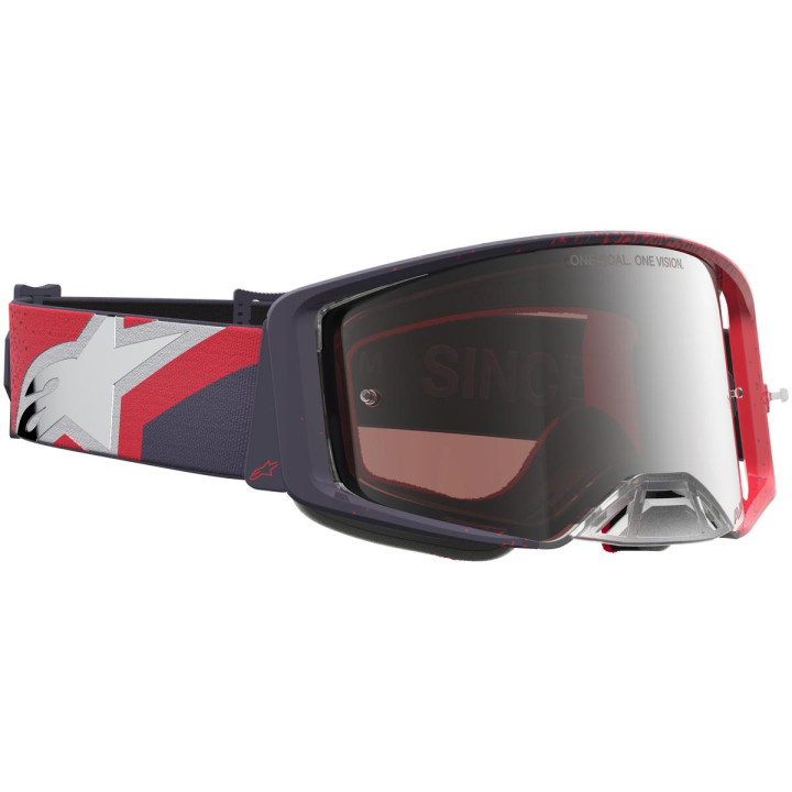 Masque Alpinestars supertech hiten noir rouge miroir argent