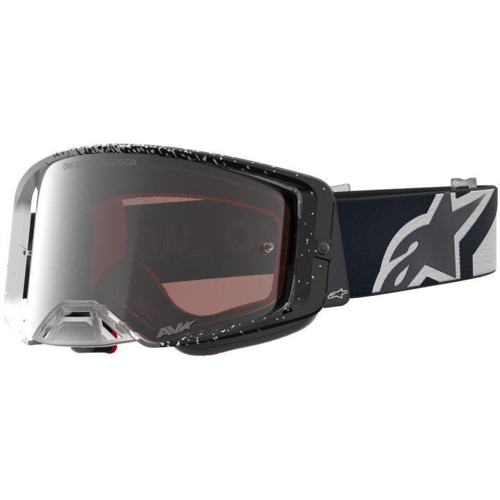 Masque Alpinestars supertech hiten blanc noir miroir argent
