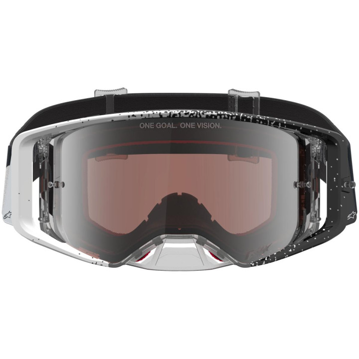 Masque Alpinestars supertech hiten blanc noir miroir argent
