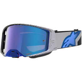 Masque Alpinestars supertech hiten noir blithe bleu miroir bleu