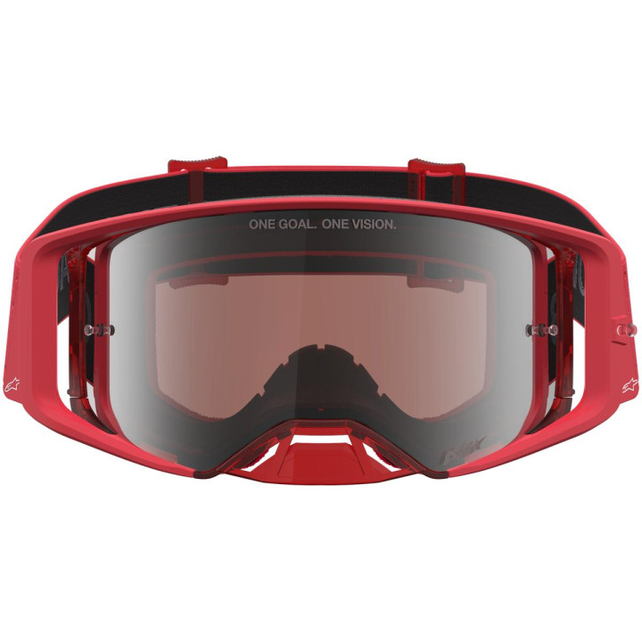 Masque Alpinestars supertech vesta rouge fluo chrome miroir argent