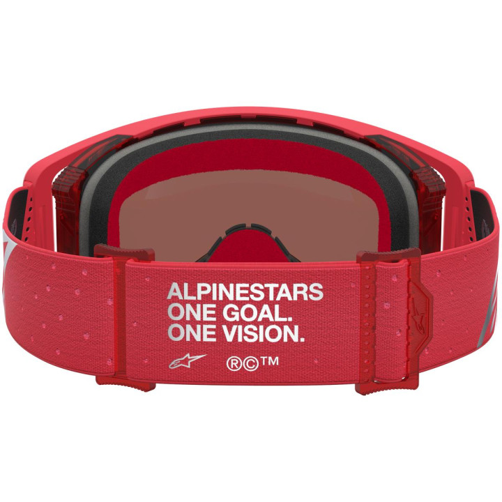 Masque Alpinestars supertech vesta rouge fluo chrome miroir argent