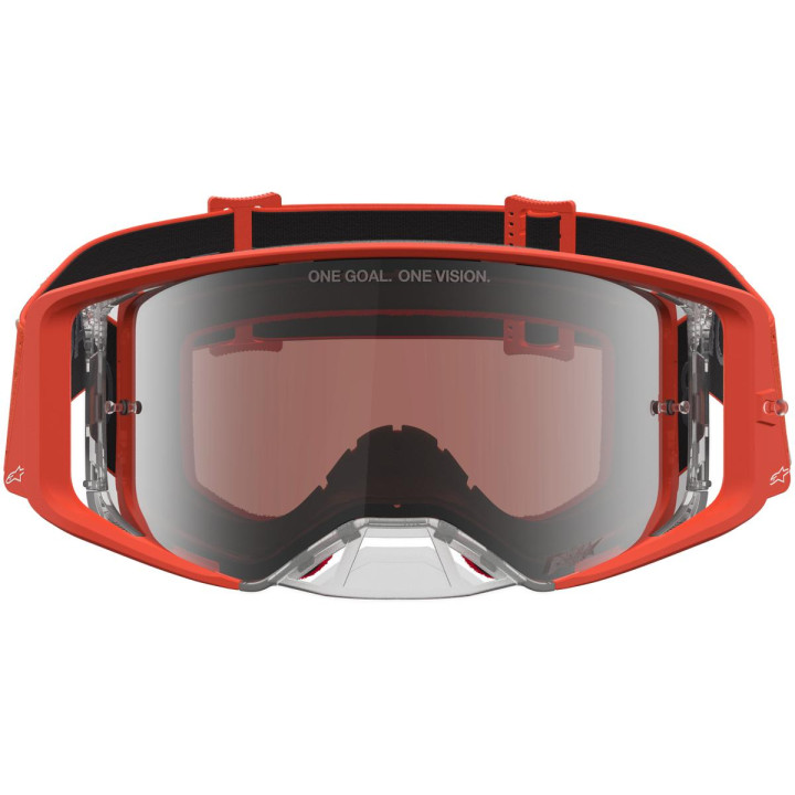 Masque Alpinestars supertech vesta orange argent miroir argent