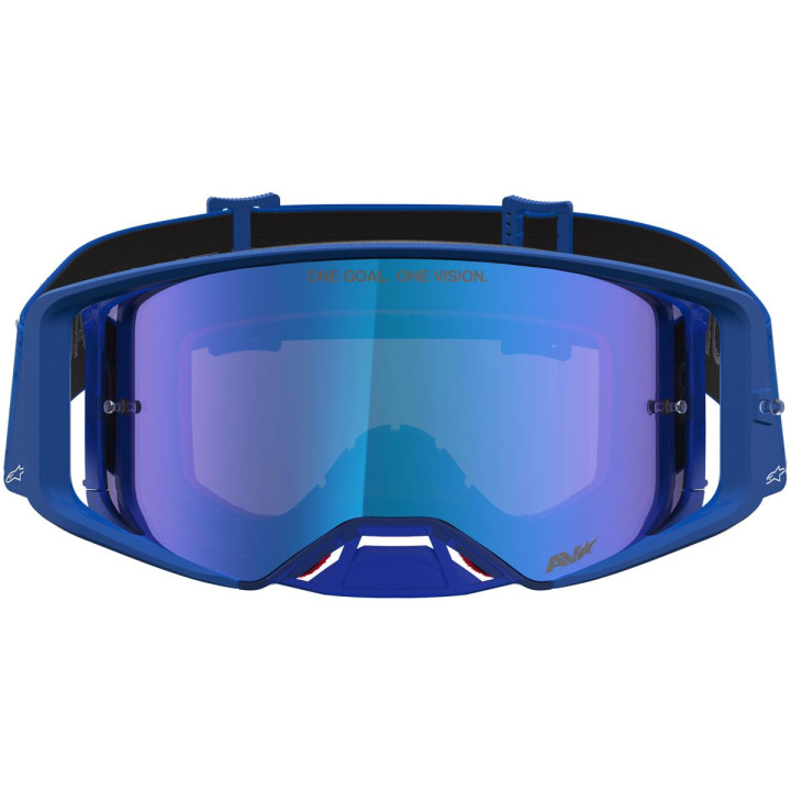 Masque Alpinestars supertech vesta blithe bleu blanc miroir bleu