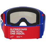 Masque Alpinestars vision sand bleu rouge blanc foncé fumé