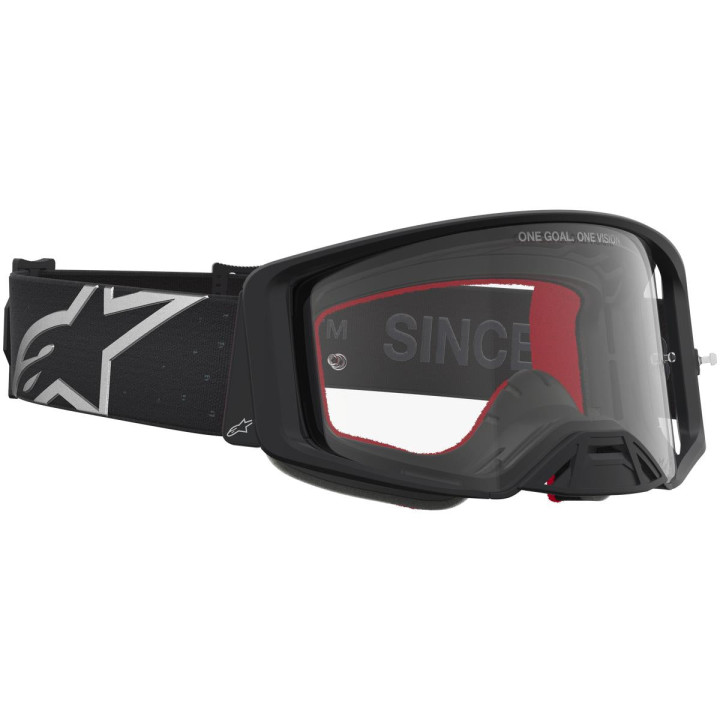 Masque Alpinestars supertech vesta noir mat argent transparent