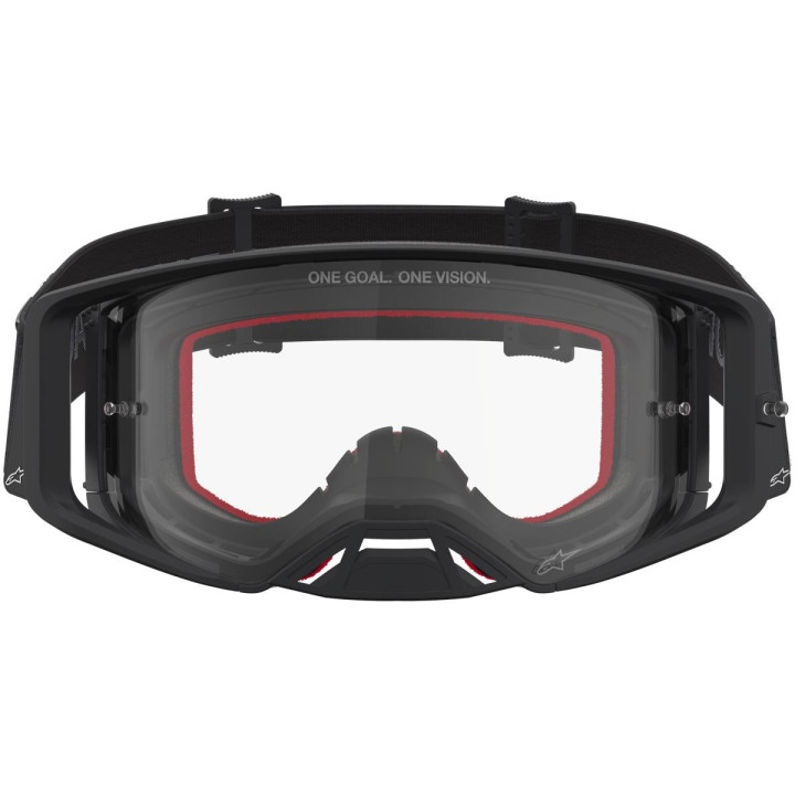 Masque Alpinestars supertech vesta noir mat argent transparent