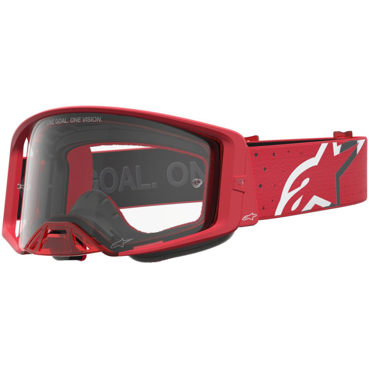 Masque Alpinestars supertech vesta chrome rouge transparent