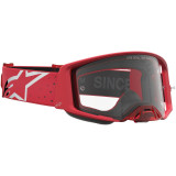 Masque Alpinestars supertech vesta chrome rouge transparent
