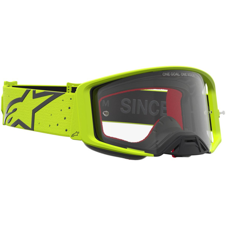 Masque Alpinestars supertech vesta jaune fluo noir transparent