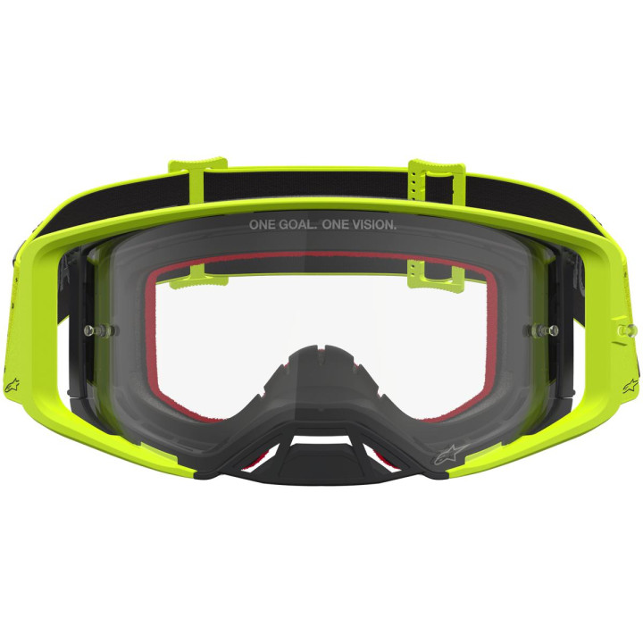 Masque Alpinestars supertech vesta jaune fluo noir transparent