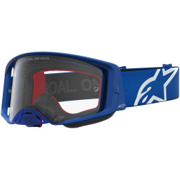 Masque Alpinestars supertech vesta bleu blanc transparent