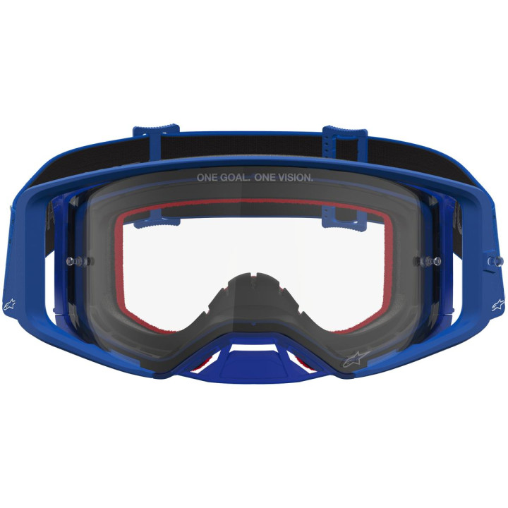 Masque Alpinestars supertech vesta bleu blanc transparent