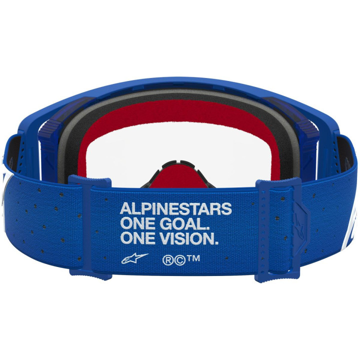 Masque Alpinestars supertech vesta bleu blanc transparent
