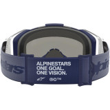 Masque Alpinestars vision 8 amber navy blanc miroir bleu