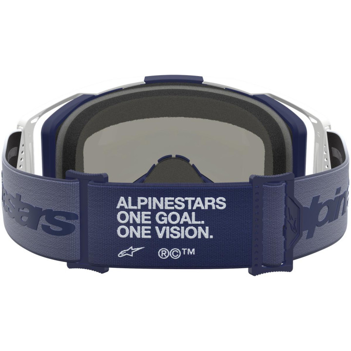 Masque Alpinestars vision 8 amber navy blanc miroir bleu