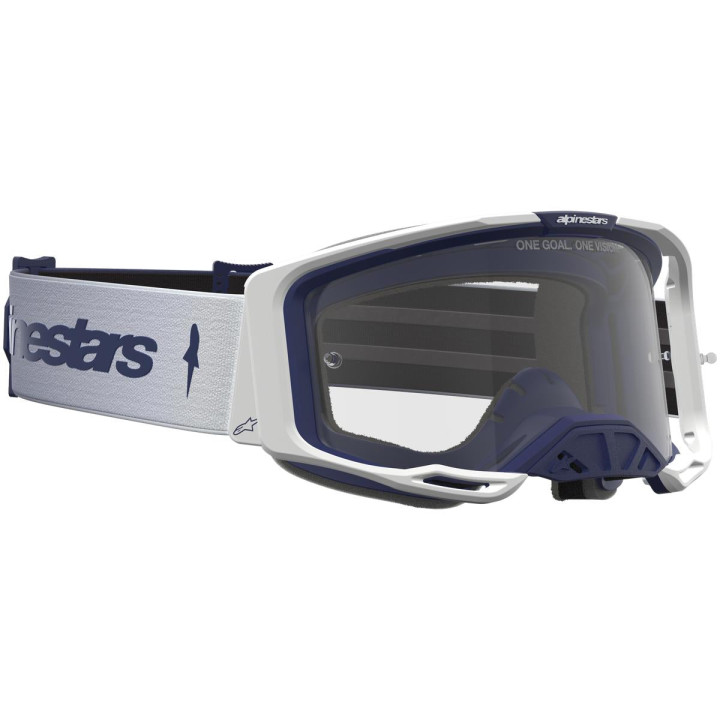 Masque Alpinestars vision 8 amber blanc navy transparent