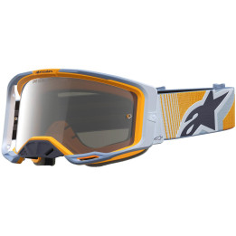Masque Alpinestars vision 8 maven dust bleu orange miroir argent