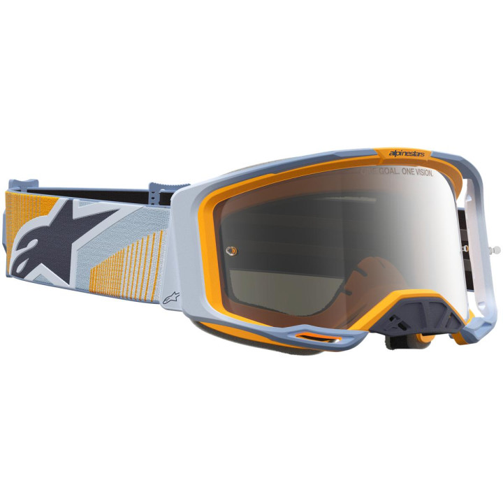 Masque Alpinestars vision 8 maven dust bleu orange miroir argent