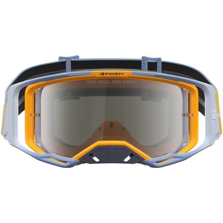 Masque Alpinestars vision 8 maven dust bleu orange miroir argent