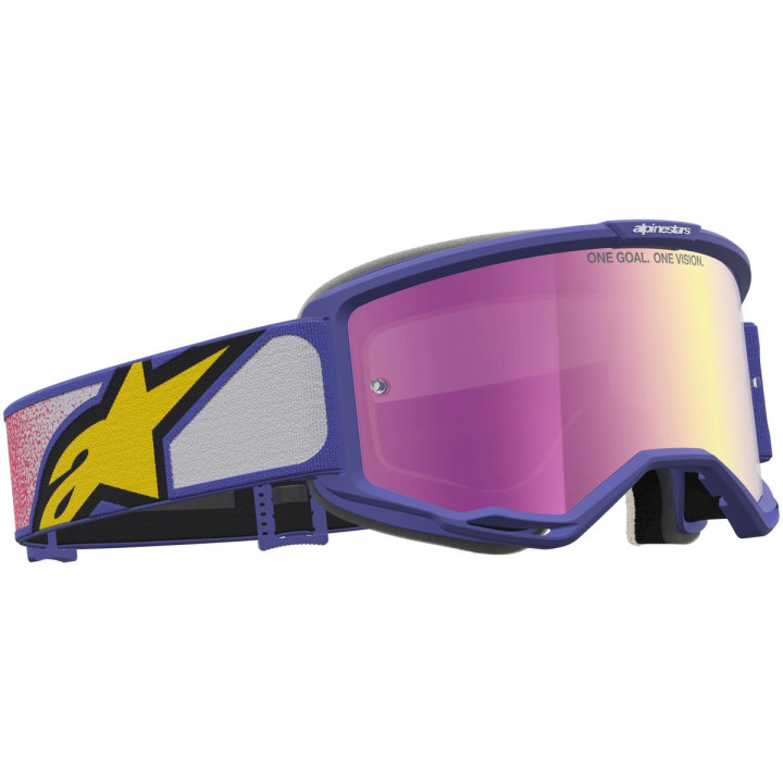 Masque Alpinestars vision 5 drag rouge violet miroir rose
