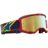 Masque Alpinestars vision 5 drag fire rouge bleu miroir or