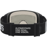Masque Alpinestars vision 5 hone noir blanc miroir or