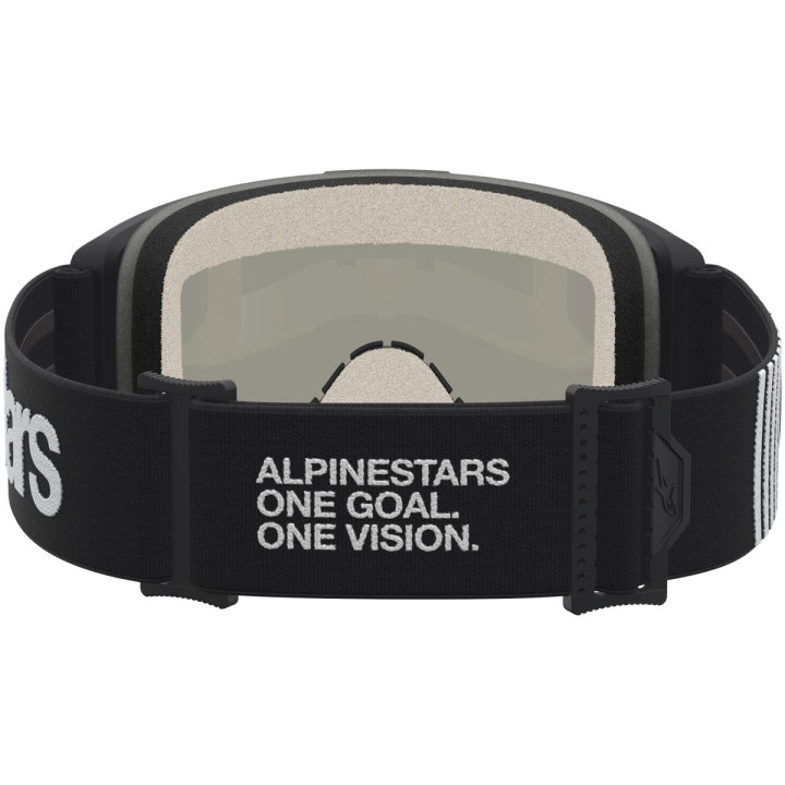 Masque Alpinestars vision 5 hone noir blanc miroir or