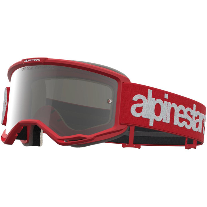 Masque Alpinestars vision 5 hone rouge blanc miroir argent