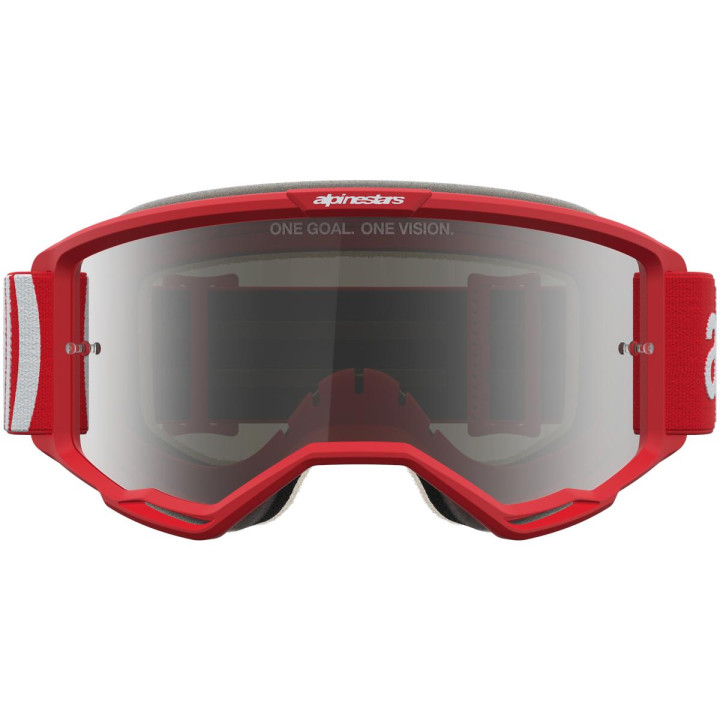 Masque Alpinestars vision 5 hone rouge blanc miroir argent