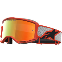 Masque Alpinestars vision 5 rora argent orange miroir rouge