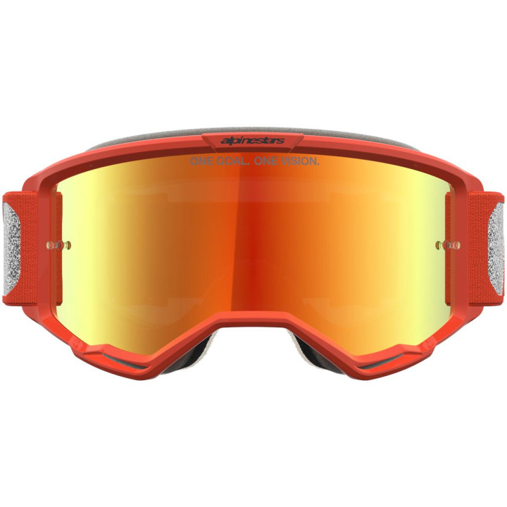 Masque Alpinestars vision 5 rora argent orange miroir rouge