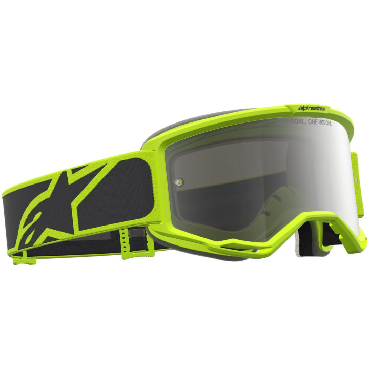 Masque Alpinestars vision 5 rora noir ylow fluo miroir argent
