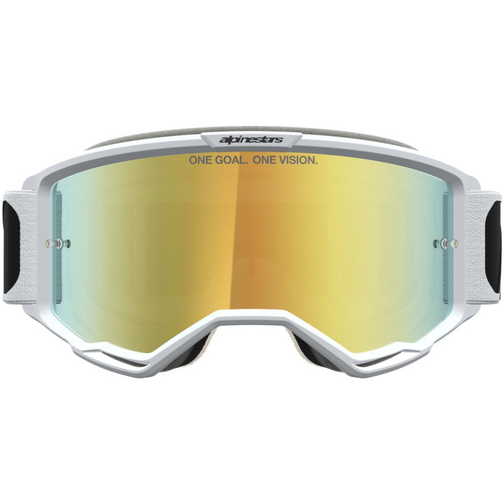 Masque Alpinestars vision 5 rora noir blanc miroir or