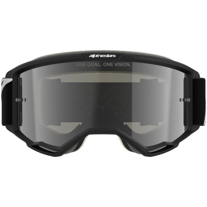 Masque Alpinestars vision 5 corp 2 noir blanc miroir argent