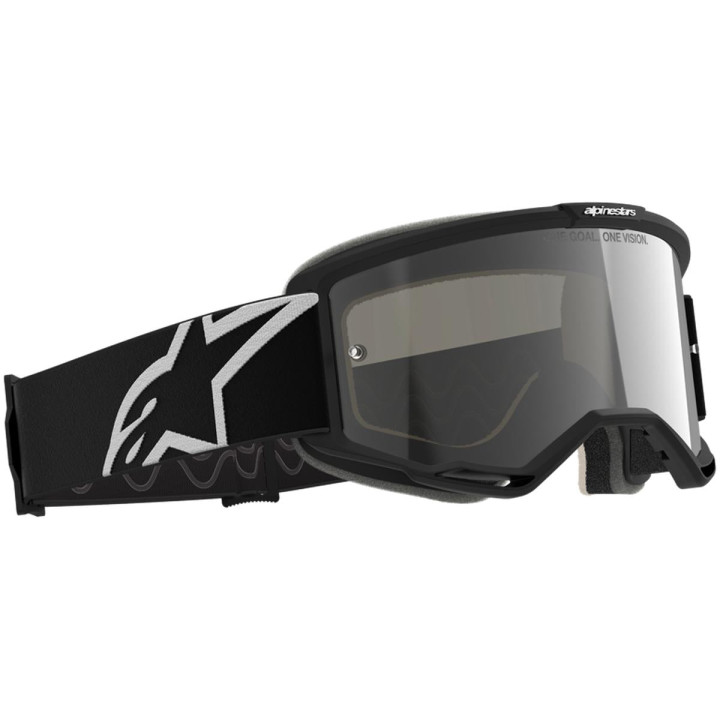 Masque Alpinestars vision 5 corp 2 noir blanc miroir argent