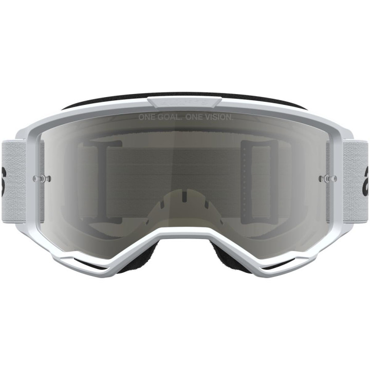 Masque Alpinestars vision 3 wordmark blanc noir miroir argent