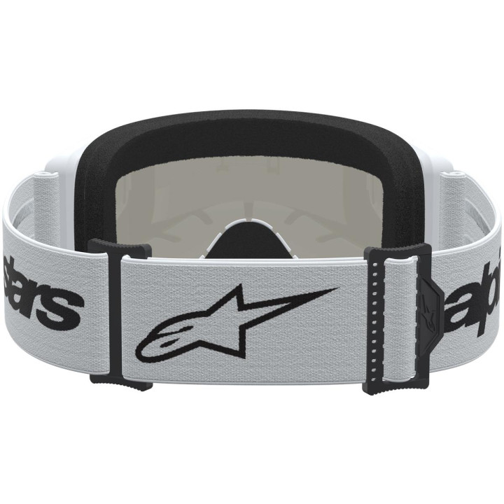 Masque Alpinestars vision 3 wordmark blanc noir miroir argent