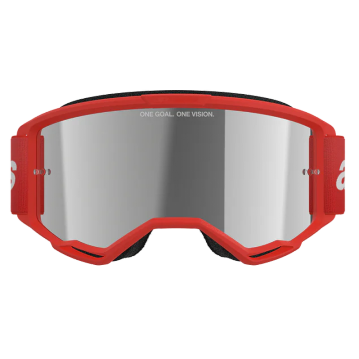 Masque Alpinestars vision 3 wordmark rouge miroir argent