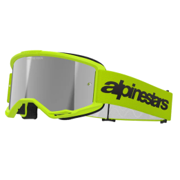 Masque Alpinestars vision 3 wordmark jaune fluo miroir argent