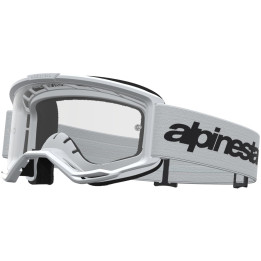 Masque Alpinestars vision 3 wordmark blanc noir transparent