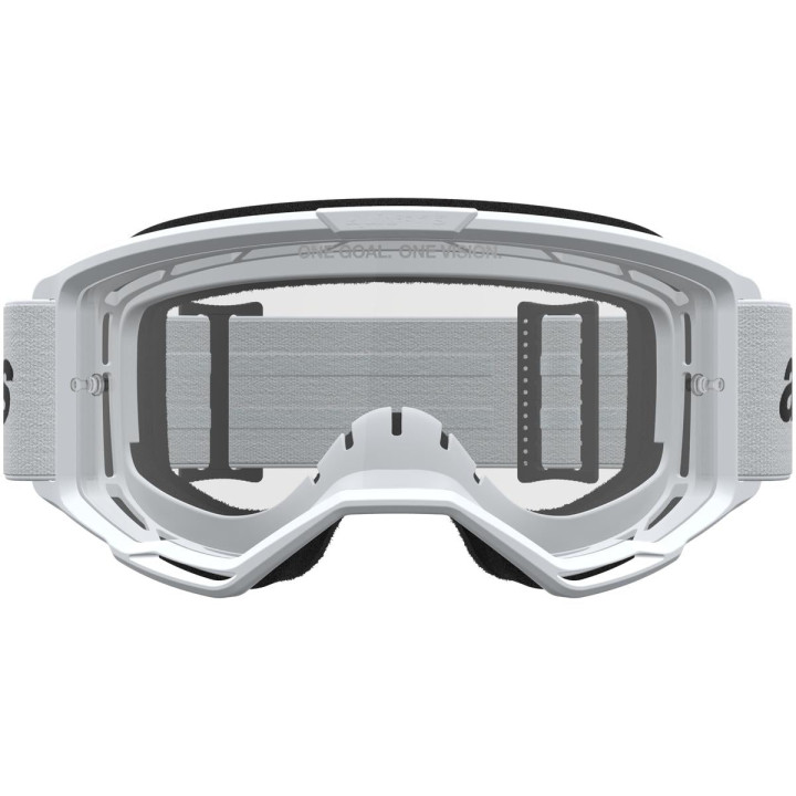 Masque Alpinestars vision 3 wordmark blanc noir transparent