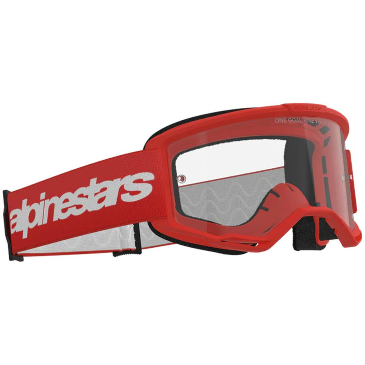 Masque Alpinestars vision 3 wordmark rouge transparent